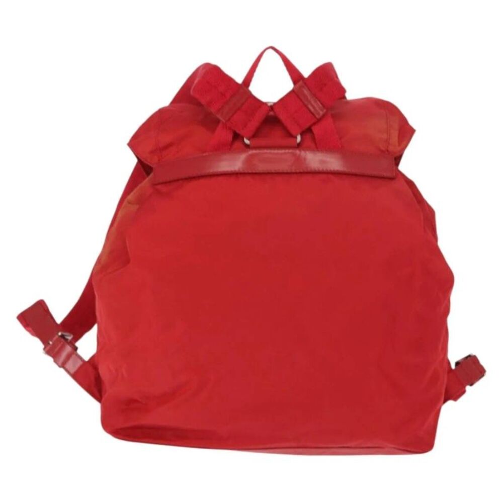 Prada Double Front Pocket Backpack Tessuto Red Nylon Backpack Bag - Picture 2 of 16